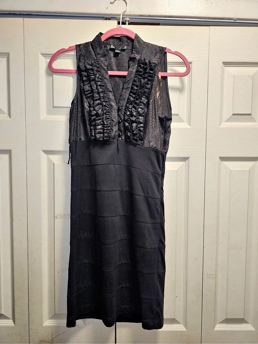 Women's Textured Black Midi Dress Like New